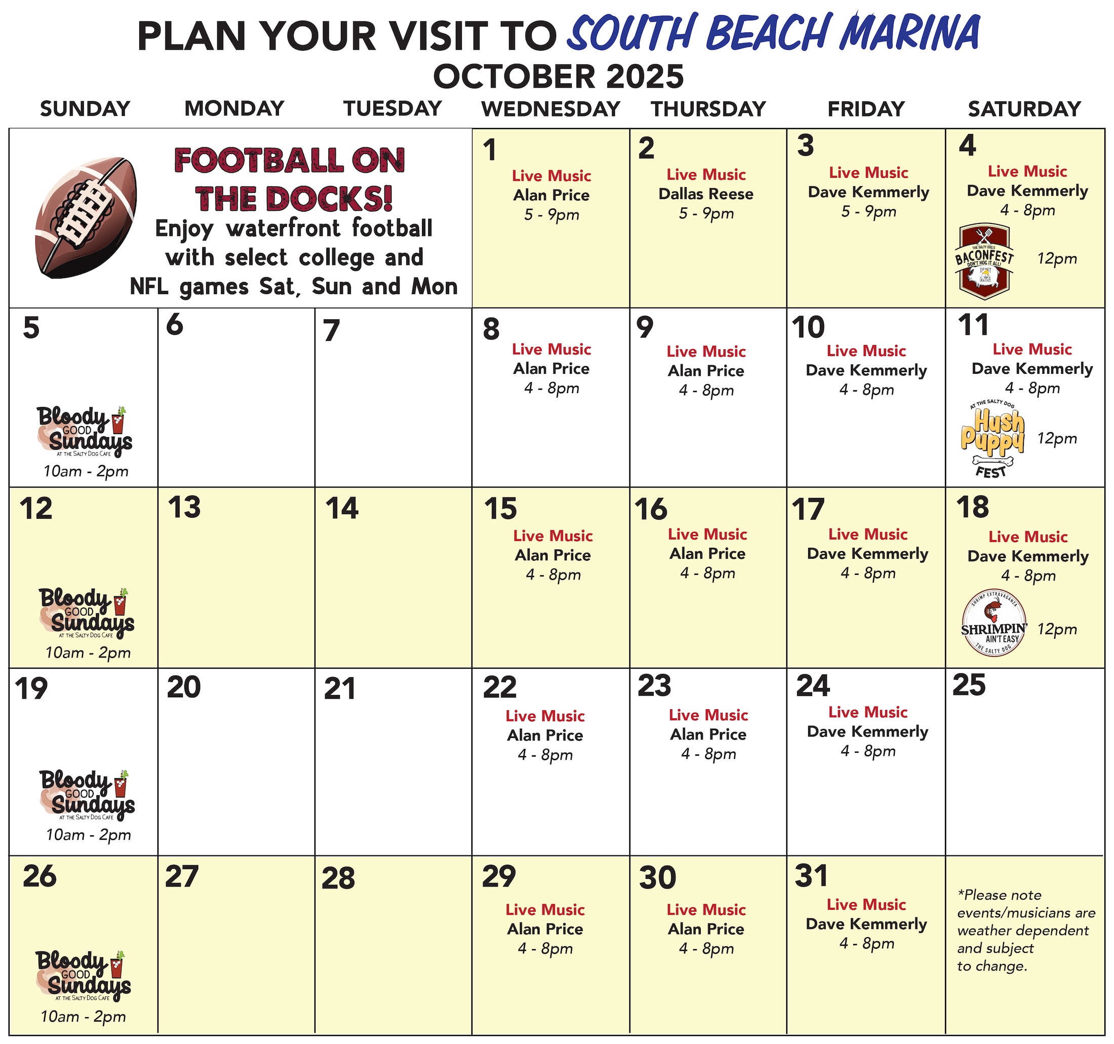 calendar of events
